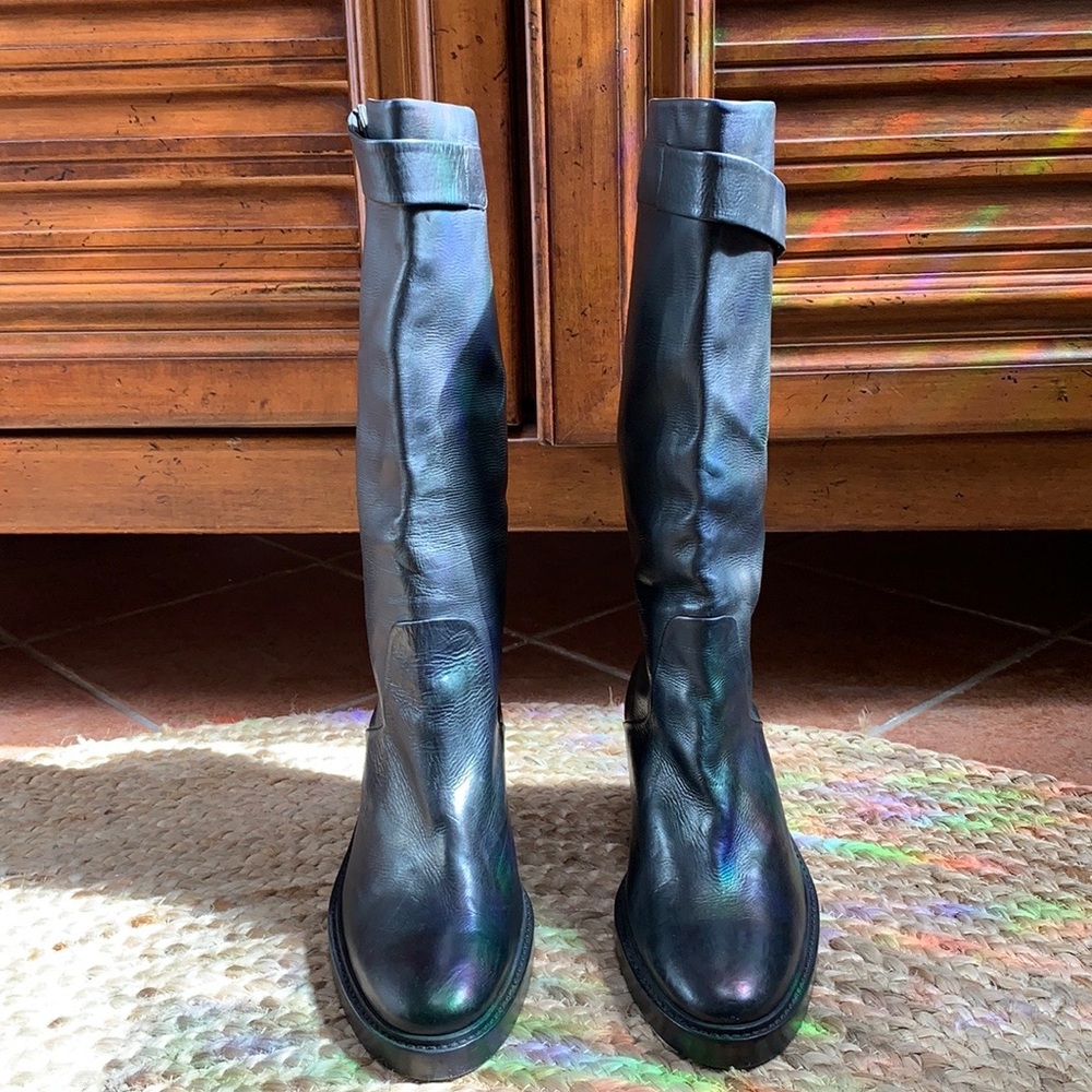 HELMUT LANG BLACK LEATHER BOOTS
